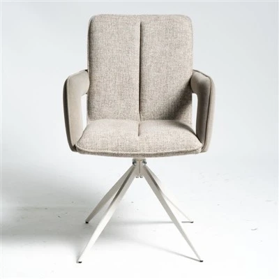 Mwenyekiti wa Dawati la Beige akiwa na Armrest Backrest yenye Kushona